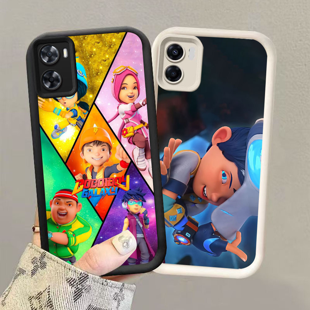 HK-10 Bobiboy ปลอกกันกระแทกสําหรับซิลิโคนสีดําและสีขาว OPPO Realme A76 A36 A77s A77 A57e A57s 9i A96