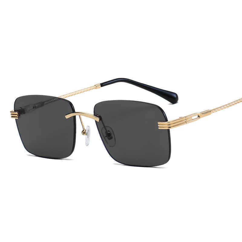 แว่นตากันแดดรุ่น Retro Square Frameless สำหรับทั้งผู้ชายและผู้หญิง S21103