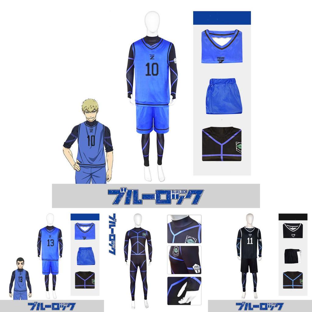 Blue Anime Lock Isagi Yoichi Rensuke No1 Jersey Bodysuitvestshorts พร้อมชุด