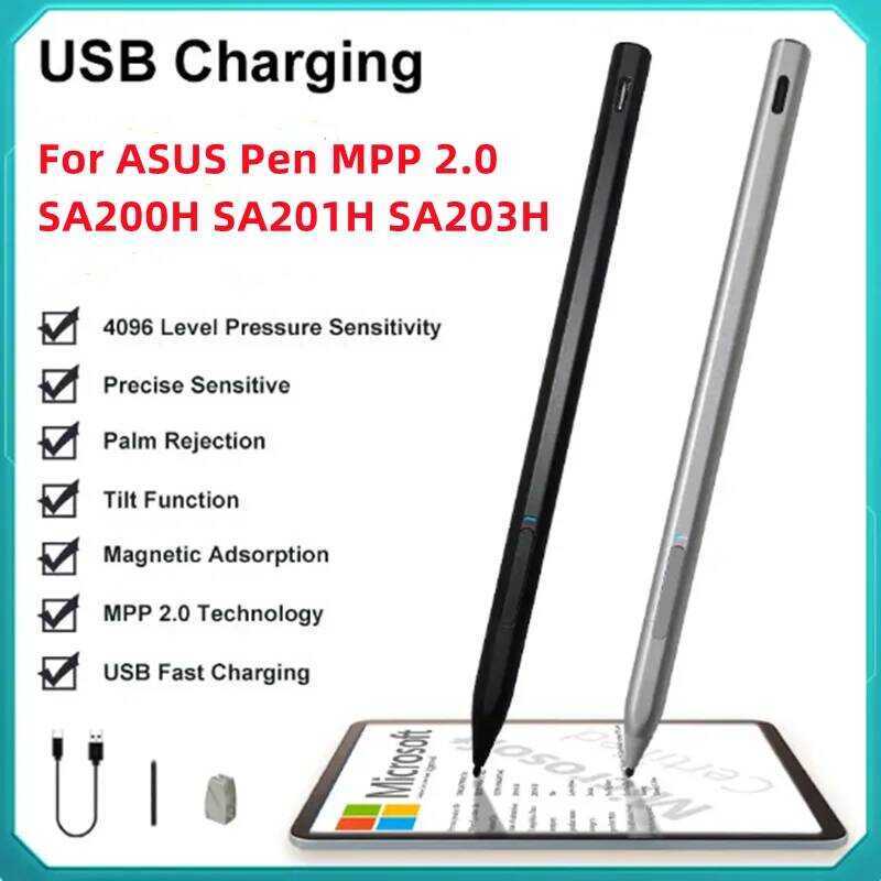 Asus ปากกาสไตลัสแอคทีฟสำหรับ Pen SA203H ZenScreen Ink MB14AHD จอสัมผัสพกพา ชาร์จได้ 4096 ระดับความไว