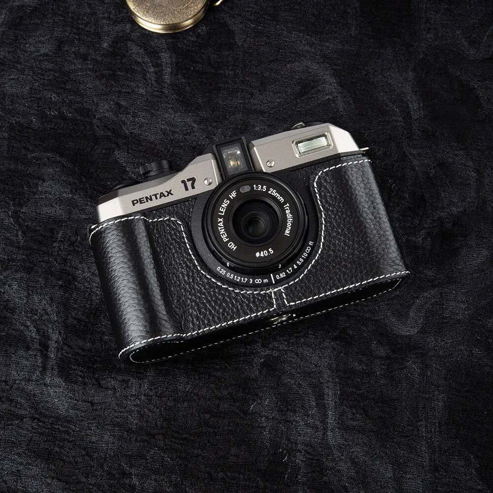สําหรับ Pentax 17/ES2/K1000/K2/SP/MX/Super A/ME/KP/Q10 กรณีของแท้หนังกล้องหนังครึ่งกรณี