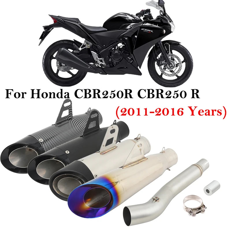 Slip On For Honda CBR250R CBR250 R CBR 250R 2011 - 2016  Motorcycle Exhaust Escape Systems Mid Link