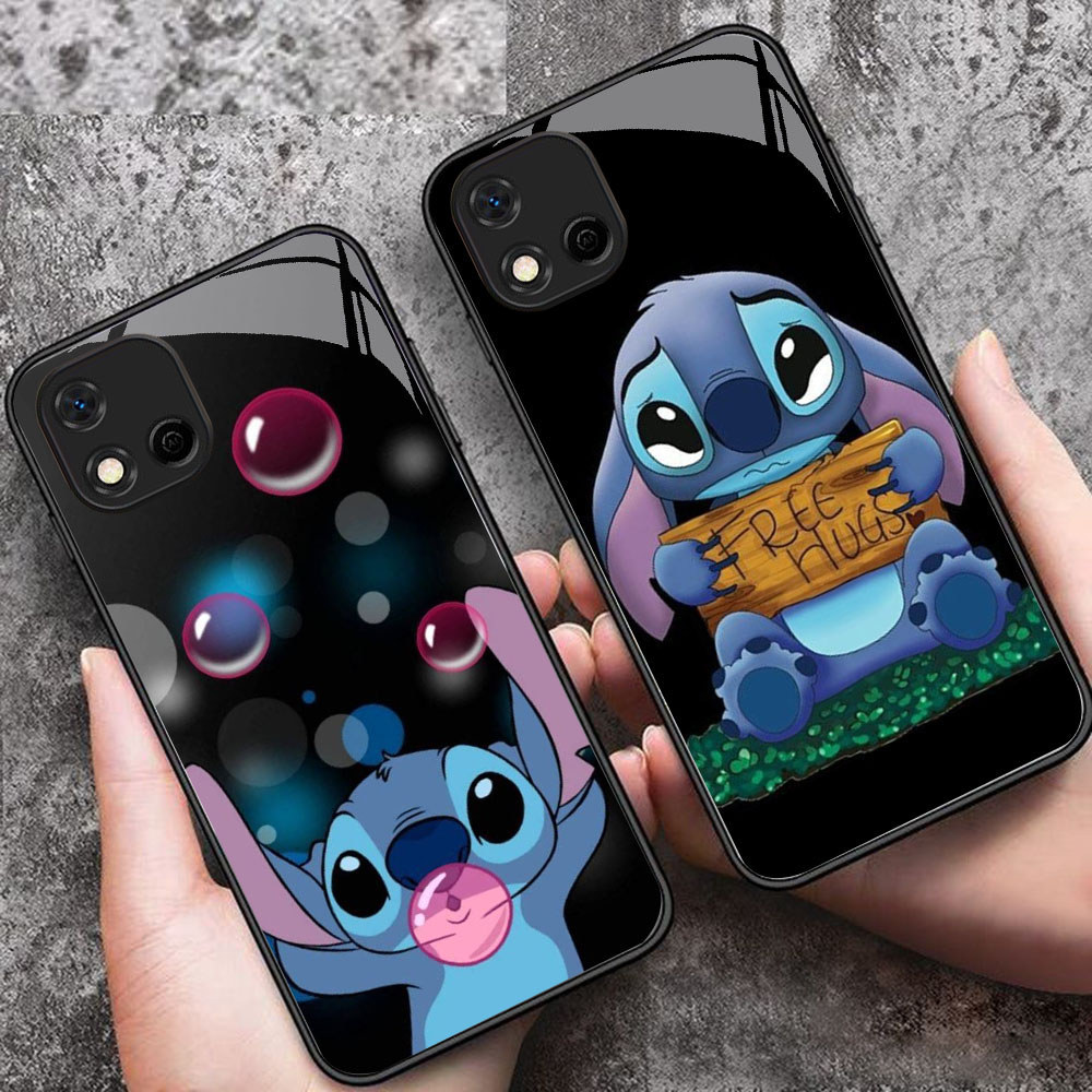 YS-49 น่ารัก Stitch HD แก้วสําหรับ Realme C20 C20A C11 OPPO A16E A16K A93 Reno 4 4F F17 Lite Pro