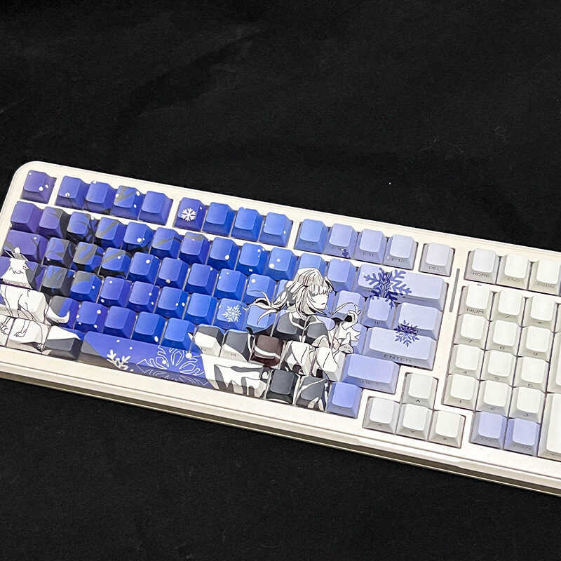 Snow Night Wolf หญิง Keycap PBT แกนแม่เหล็ก Keycap Sublimation Mechanical Keyboardcap จาก ACE60 Wolf