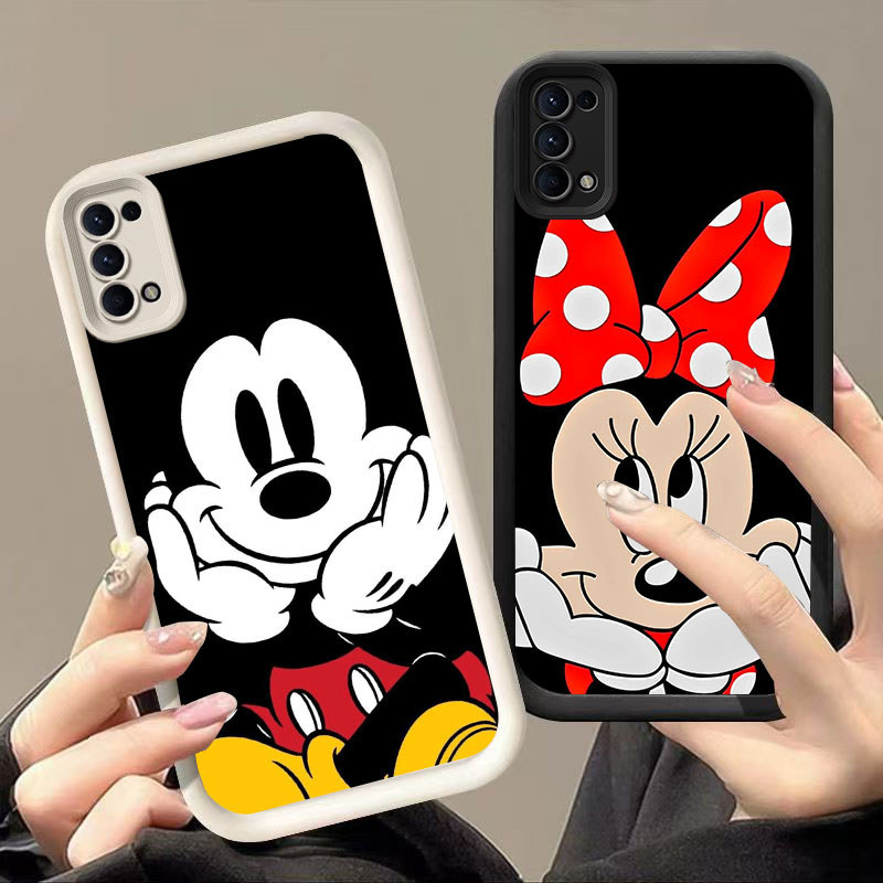 HK-15 Disney กันกระแทกสําหรับซิลิโคนสีดําและสีขาว OPPO Realme Reno ค้นหา Narzo N63 A5i X3 6 4 5 C65 