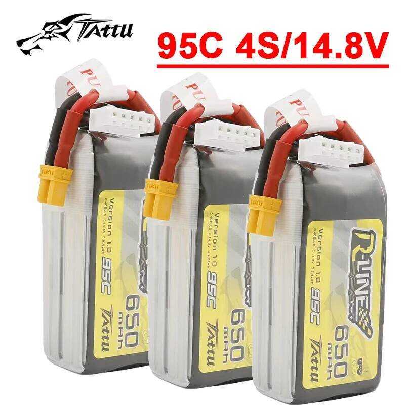 TATTU ยกระดับ R-LINE 1.0 650mAh 14.8V 95C Lipo พร้อม XT30 สำหรับเฮลิคอปเตอร์ RC ควอดคอปเตอร์ FPV แข่