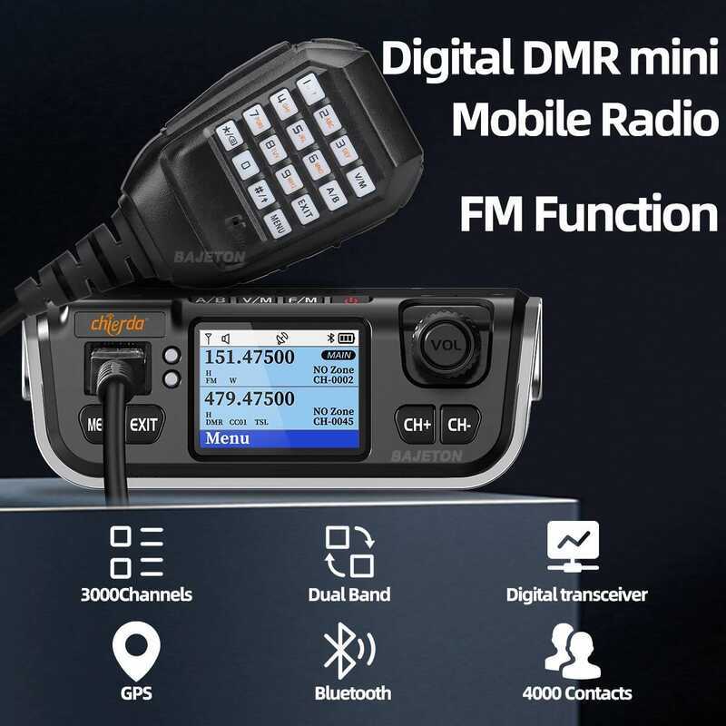 ▥ Chierda M520d Band 25W DMR วิทยุดิจิตอล GPS Analog Mode Dual Time Slot บลูทูธ 3000Ch VHF UHF