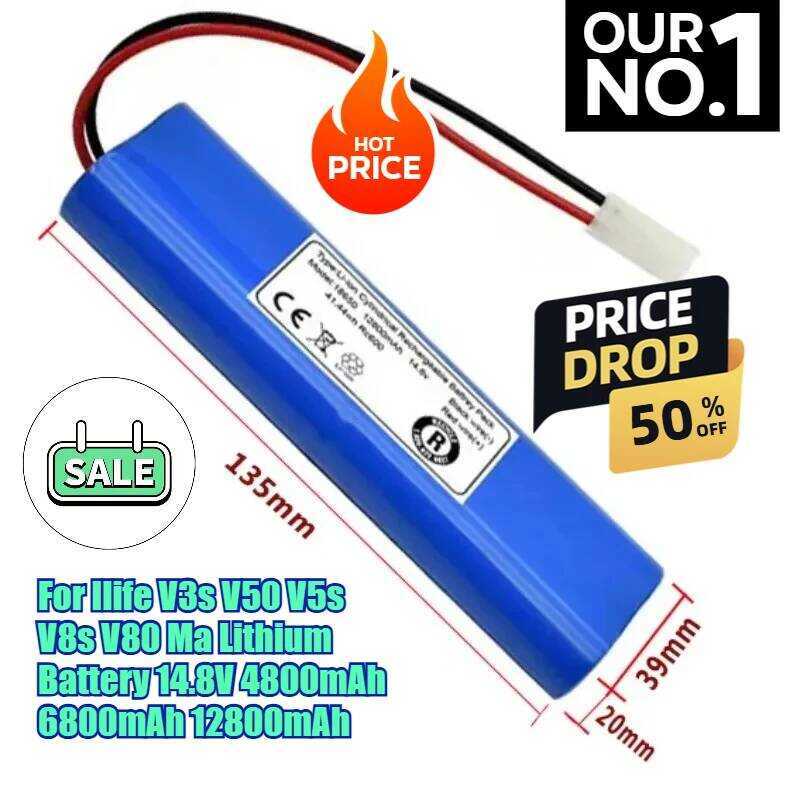 Ilife สำหรับแบตเตอรี่ลิเธียม V3s V50 V5s V8s V80 Ma 14.8V หลายความจุ