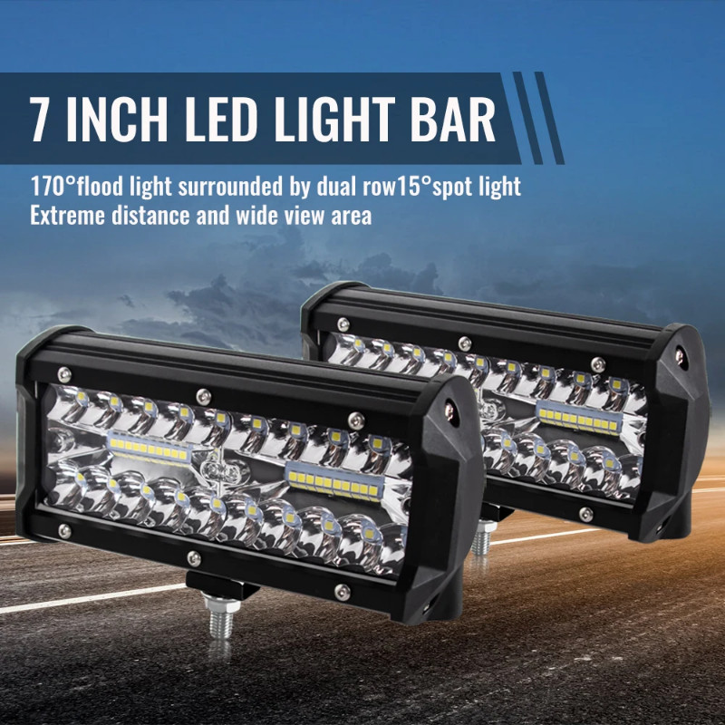 7inch 120w LED work light bar combo beam car Driving lights for Off Road truck 4WD 4x4 UAZ motorcyc