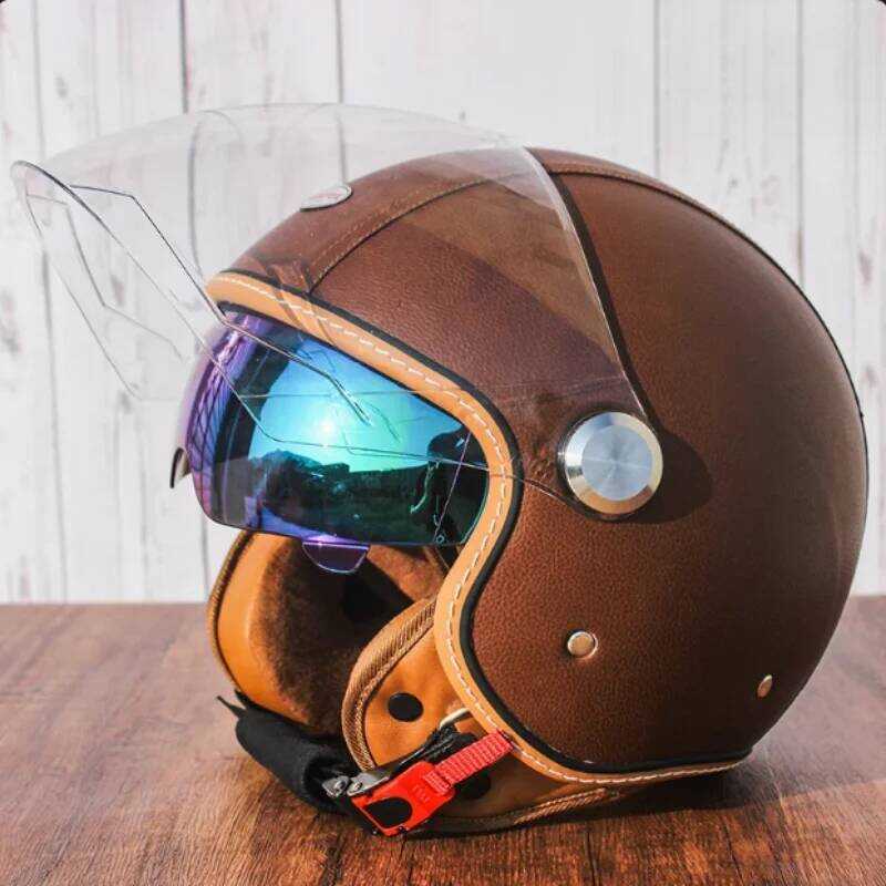 DOT ECE ได้รับการอนุมัติ Retro 3/4 เปิดหมวกกันน็อครถจักรยานยนต์ Chopper Vintage สกู๊ตเตอร์รถจักรยานย