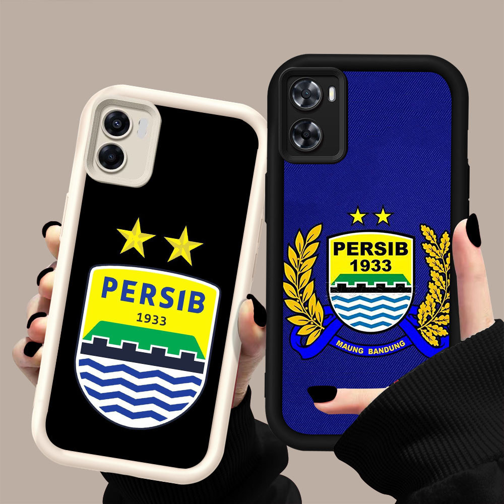 HK-2 AING PERSIB ฟุตบอล Club ปลอกกันกระแทกสําหรับซิลิโคนสีดําและสีขาว OPPO Reno A6 15F 15FS A6X 5G 4