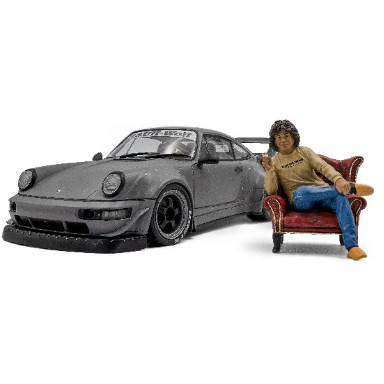 Solido/Solido 1: 18 RWB BODYKIT NARDO โมเดลรถโลหะผสมสีเทา+ตุ๊กตา