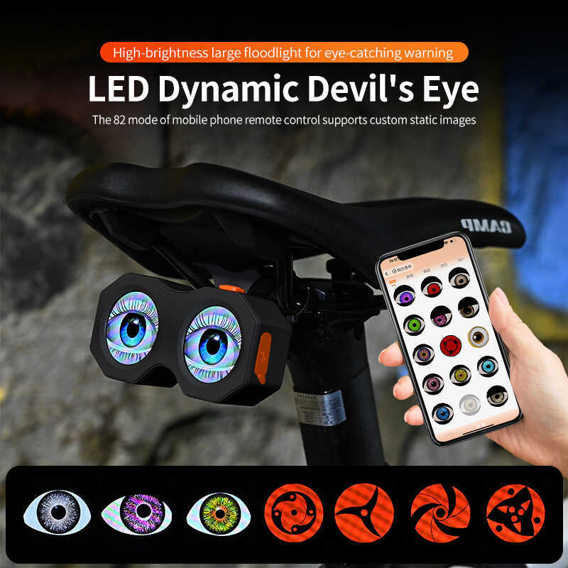 จักรยาน Devil Eye Tail Light รถยนต์ไฟฟ้า Devil Eye ไฟท้ายสายไฟฟรี Devil Eye Double Eye ชาร์จ Devil E