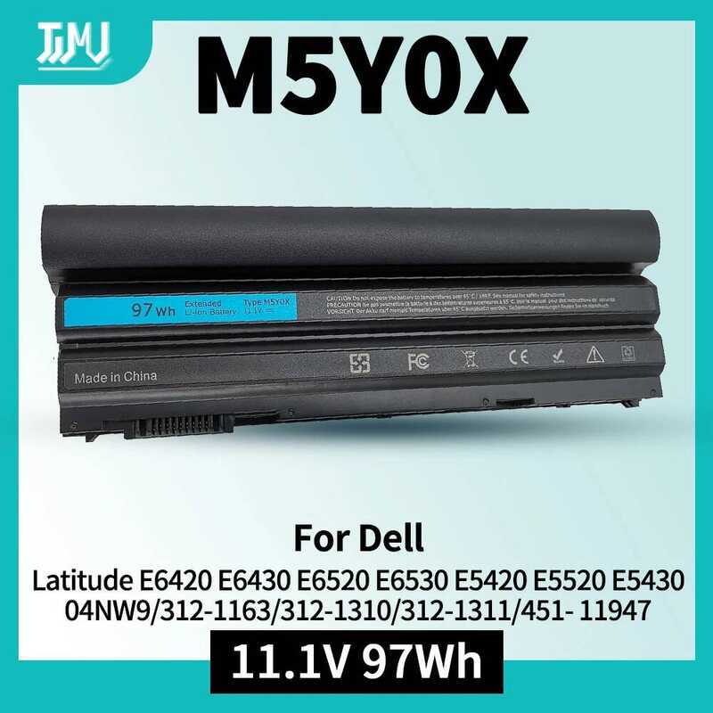 97WH แบตเตอรี่ 9 เซลล์ M5Y0X HCJWT NHXVW N3X1D M5YOX 71R31 สำหรับแล็ปท็อป Dell Latitude E5420 E5520