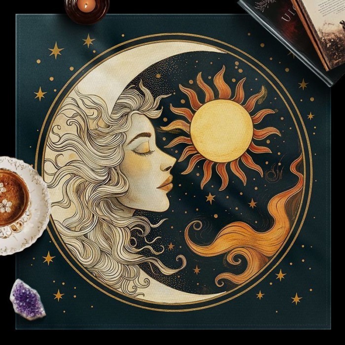 พร้อมสต็อก [ผ้าสักหลาดหนาขึ้น] ผ้าปูโต๊ะเกมกระดานสไตล์ใหม่ผ้าปูโต๊ะไพ่ทาโรต์ทํานายผ้าปูโต๊ะกลุ่มดาวการ์ดผ้าปูโต๊ะไพ่ทาโรต์ป้องกันฝุ่นตกแต่งจักรวาลผ้าปูโต๊ะพิธีแท่นบูชาผ้ - รูปที่ 2