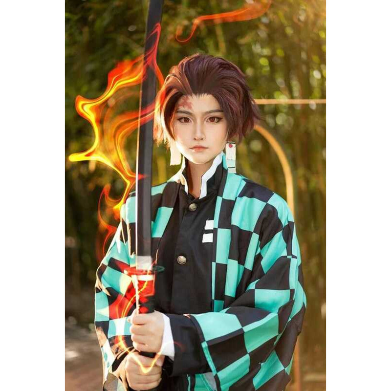 C Anime Kamado Tanjirou Cosplay Costume Demon Slayer Halloween Cosplay Cartoon Kimetsu No Yaiba Cos