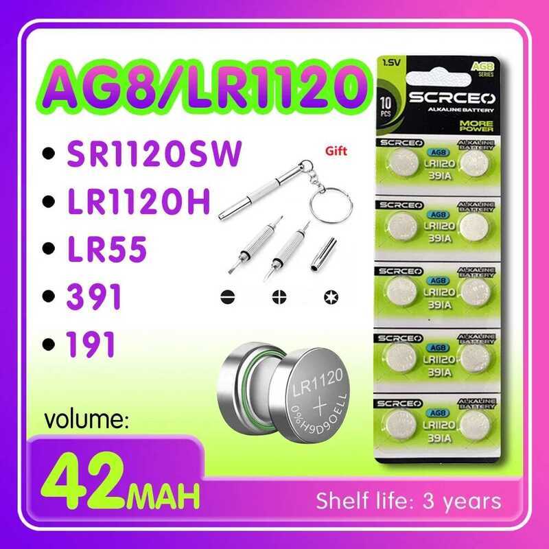 ชิ้น 2-10 AG8 SR1120SW 191 LR55 391 LR1120 แบตเตอรี่ลิเธียมแมงกานีไดออกไซด์ 1.5V แบบปุ่ม เหมาะสำหรับ