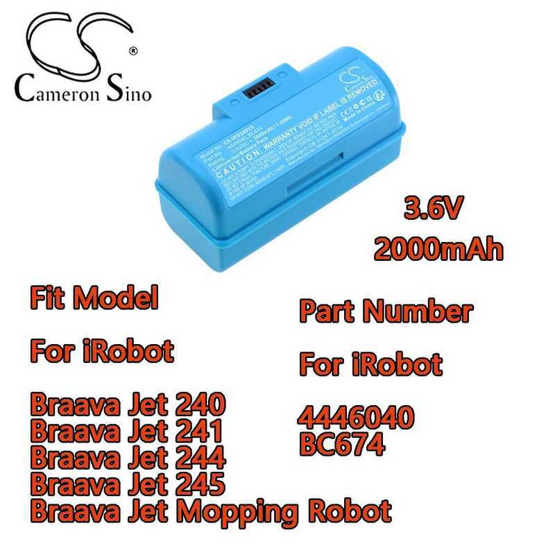 iRobot แบตเตอรี่สูญญากาศสำหรับ 240 241 244 245 Braava Jet หุ่นยนต์ถูพื้น 4446040 BC674