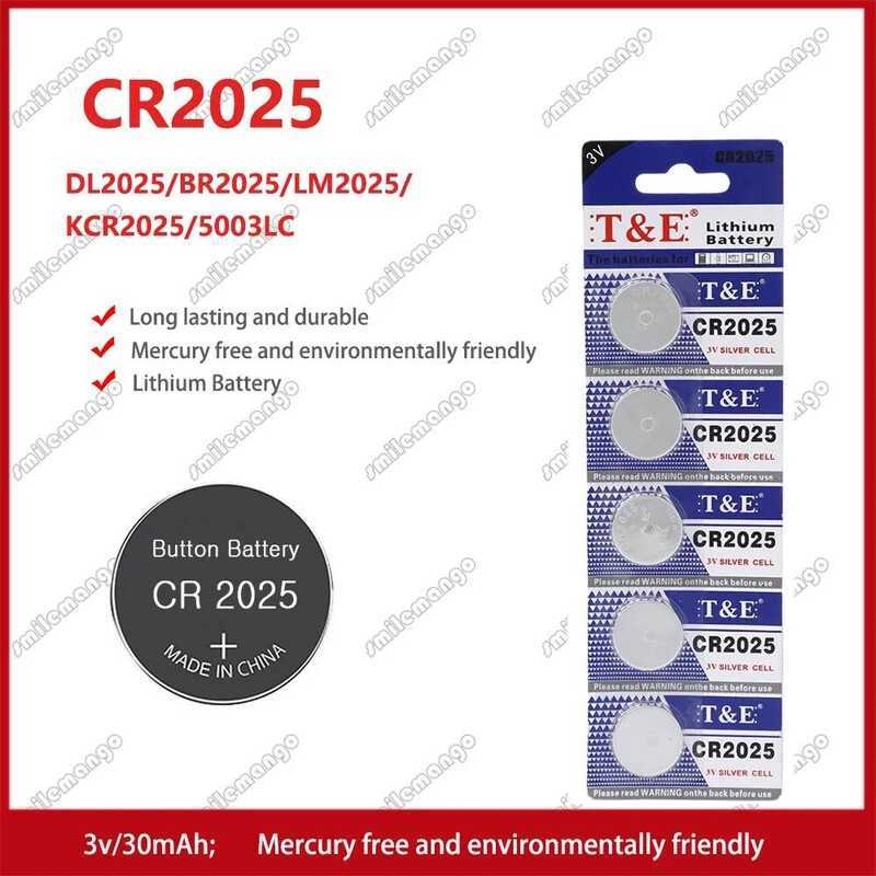 ชิ้น 2-50 CR2025 CR 2025 แบตเตอรี่ลิเธียม 3V DL2025 BR2025 KCR2025 สำหรับรีโมทรถยนต์ นาฬิกา เมนบอร์ด