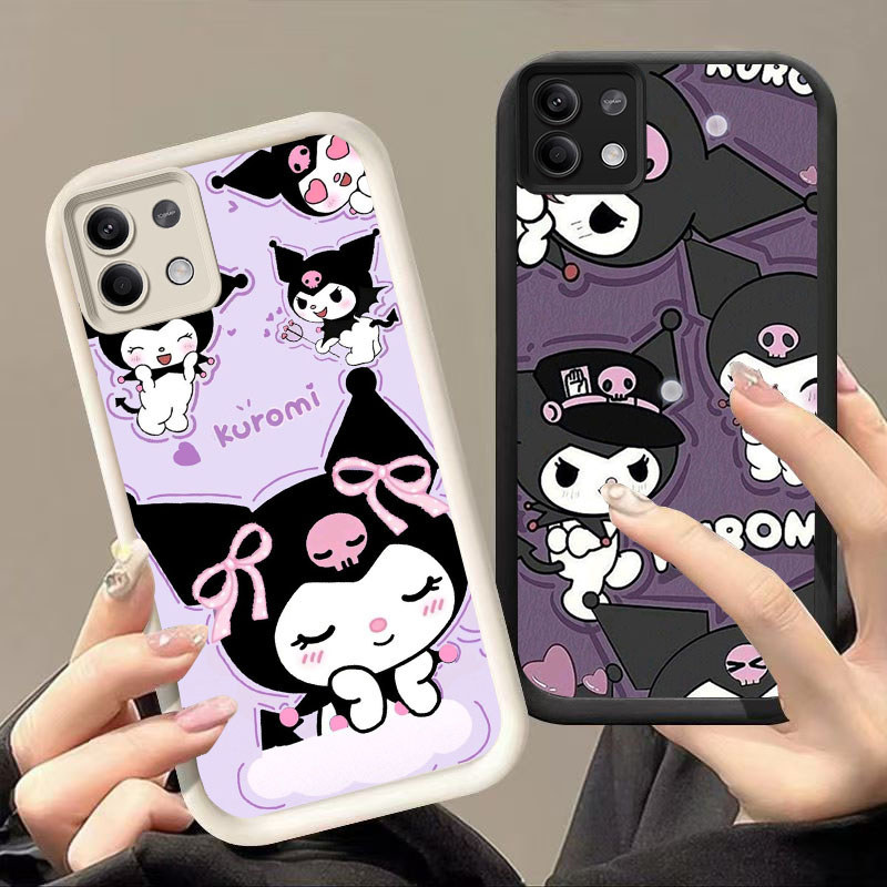 HK-27 ฮาโลวีน Kuromi ปลอกกันกระแทกสําหรับซิลิโคนสีดําและสีขาว Xiaomi Redmi หมายเหตุ Poco X6NEO M7 X6
