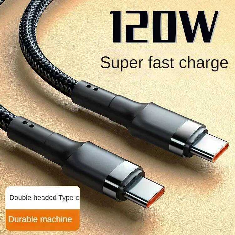 PD สายชาร์จเร็ว 120W Super Charging Samsung S24 S23 เป็น USB Type C สำหรับ iPhone 15 Plus Pro Max Xi