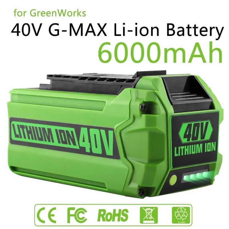 Greenworks สำหรับแบตเตอรี่ 40V 6Ah GreenWorks G-MAX Li-ion แบตเตอรี่ทดแทนจากผู้ผลิตสำหรับเครื่องตัดห
