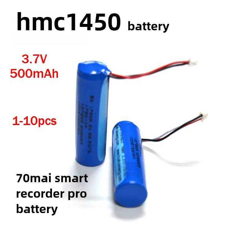 ชิ้น 1-10 แบตเตอรี่ลิเธียมไอออน 3.7V HMC1450 500mAh ทดแทนที่สมบูรณ์แบบสำหรับกล้องติดรถยนต์ 70mai Das