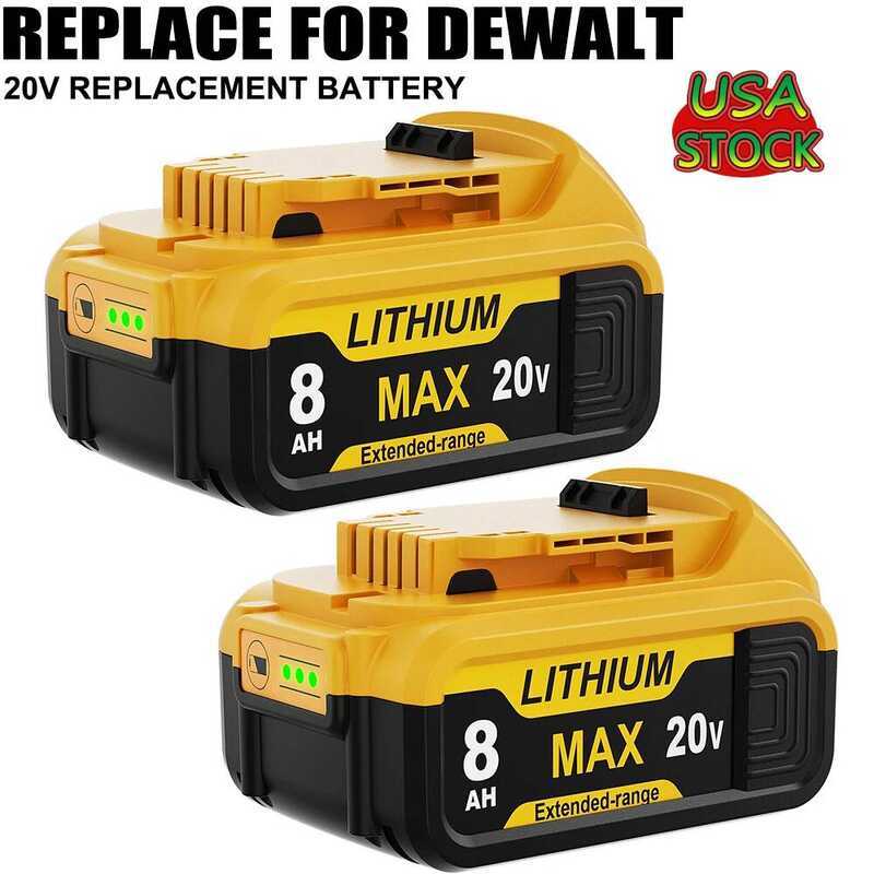 Vanon แบตเตอรี่ลิเธียมไอออน 1/k DCB205 8.0Ah ใช้ร่วมกับเครื่องมือไร้สาย 20V DCB201 DCB203 DC20 DCB20
