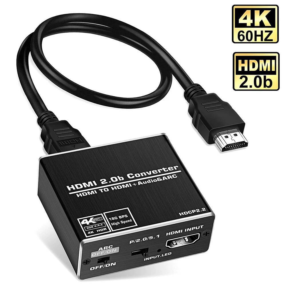 เครื่องสกัดเสียง HDMI 4K 60Hz HDMI 2.0 Audio Extractor ARC Splitter 5.1 Ch HDMI to to to slink audio