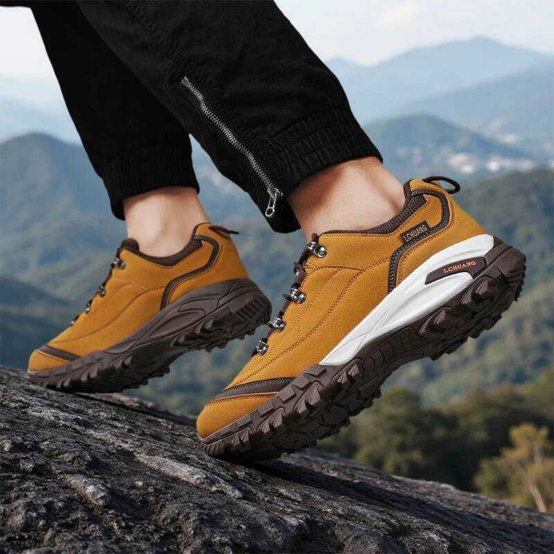 C Fashion Blue Trekking Shoes Men Waliking Shoes Outdoor Non-Slip Hiking Shoes Man Platform Men's S