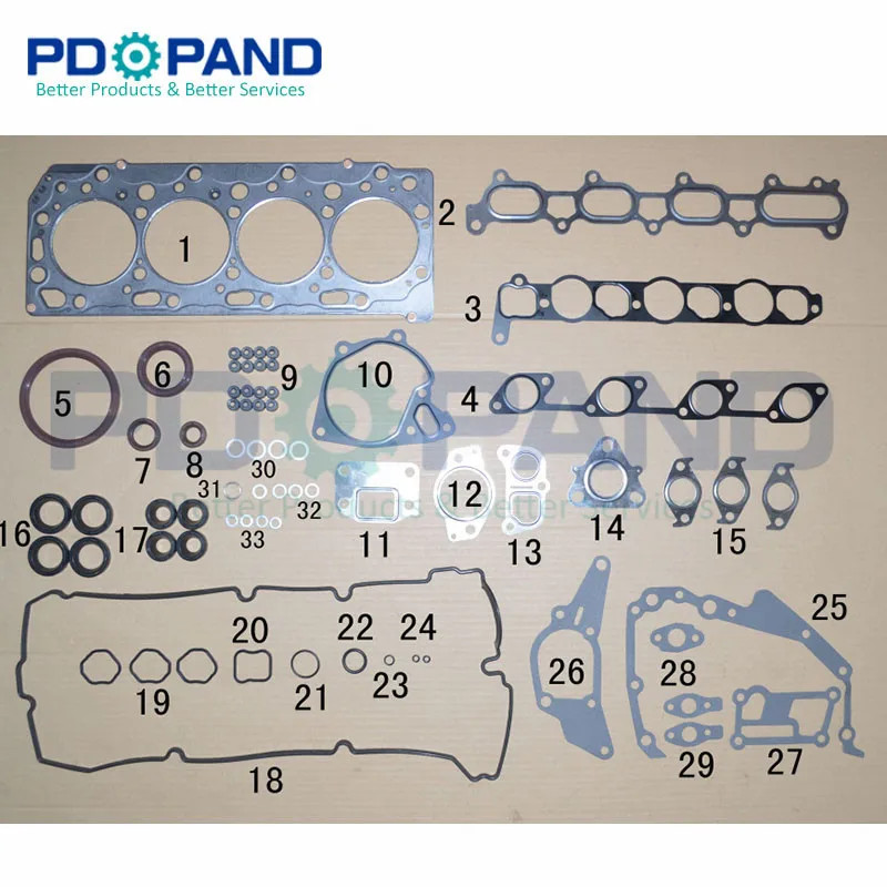 4D56U 4D56T 16V L200 Full Engine Rebuilding Gasket Set 1000A407 For Mitsubishi L200 2500 DI-D K84T/