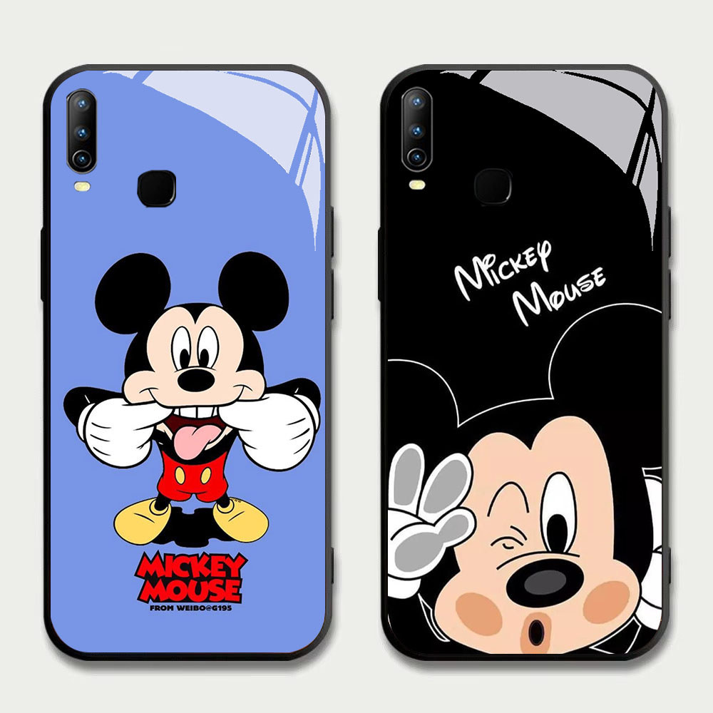 TS-75 Mickey Mouse HD Glass Casing สําหรับ VIVO Y17 Y95 Y15 Y85 Y12 Y11 V9 Y89 Y91C Y93 X23 Y19 Y91