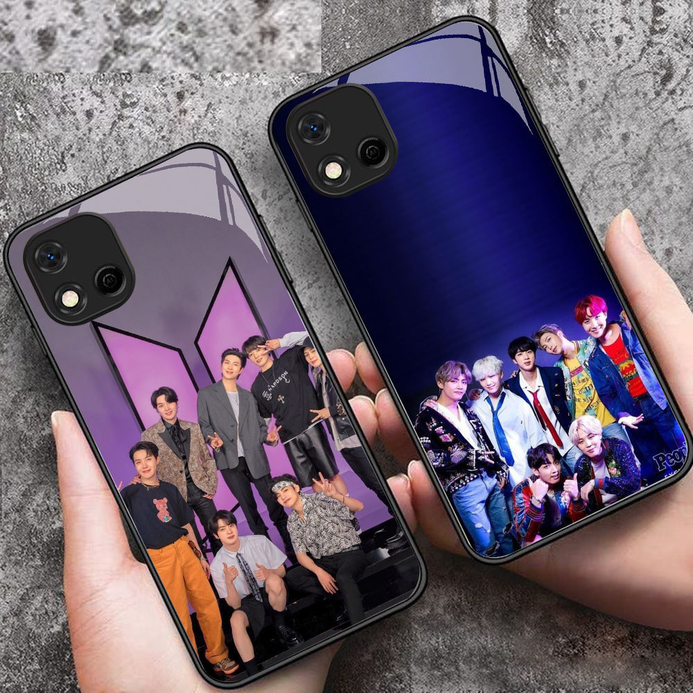 YS-29 BTS ARMY HD แก้วสําหรับ Realme C20 C20A C11 OPPO A16E A16K A93 Reno 4 4F F17 Lite Pro