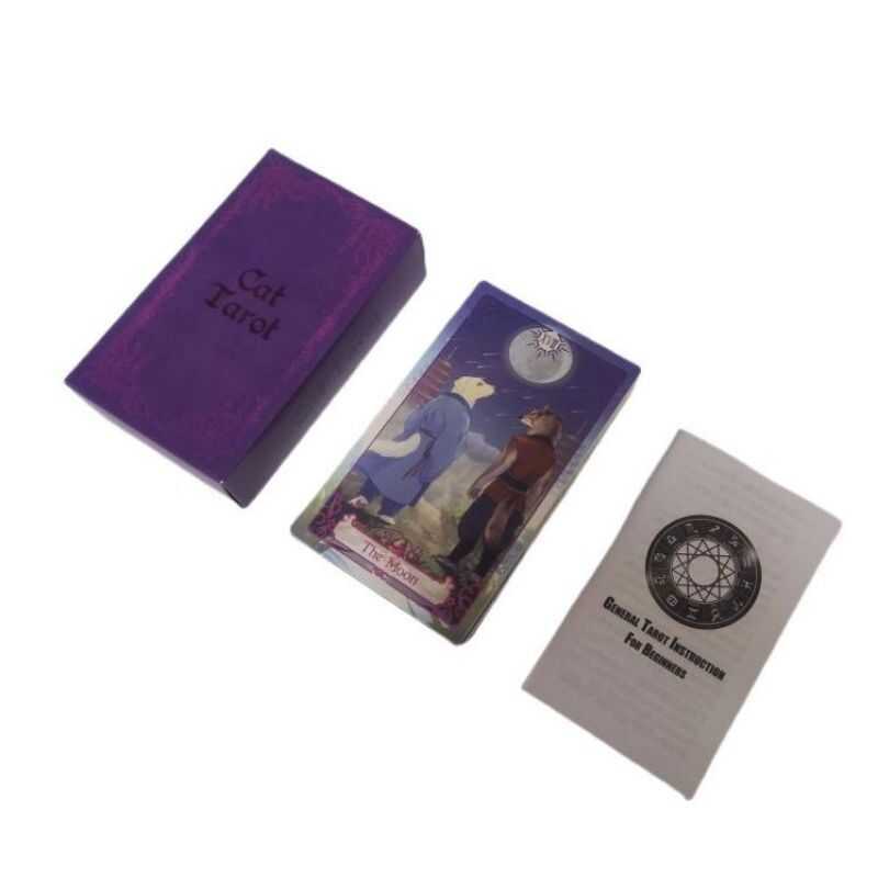 การค้าต่างประเทศเกมกระดานยอดนิยม 12x7 ซม. Zixia Cat Tarot Cat Tarot