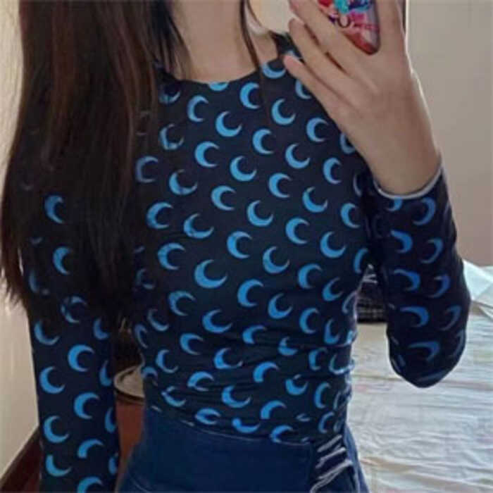 เสื้อยืดแขนยาวผ้าไหมน้ำแข็ง สไตล์ทะเล กันแดด สำหรับผู้หญิง Marine EP2024