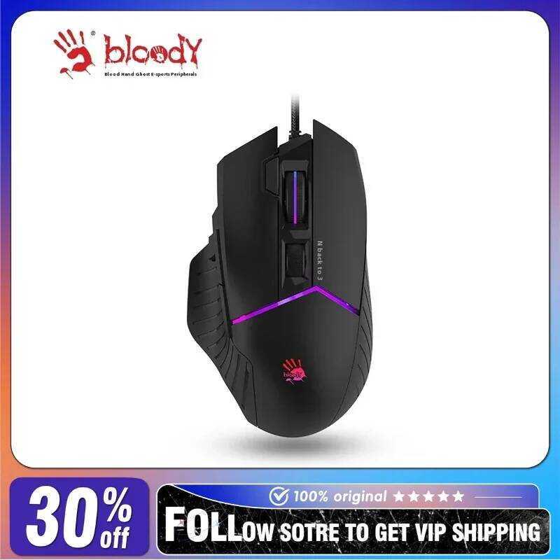 A4tech คีย์บอร์ด Bloody W95MAX แบบมีสาย RGB 8 ปุ่มตั้งค่า อุปกรณ์เสริมสำหรับเกมเมอร์พีซีและแล็ปท็อป