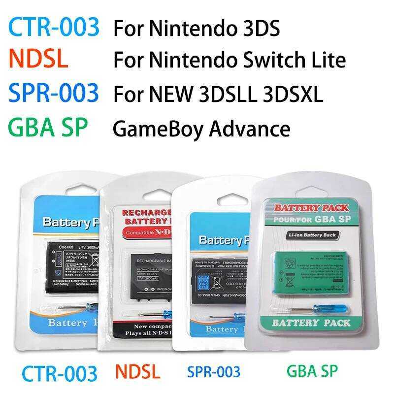 CTR-003 แบตเตอรี่โฮสต์ NDSL SPR-003 แบตเตอรี่ลิเธียม 3.7V สำหรับ Nintendo NEW 3DSLL 3DSXL N3DS 2DS G