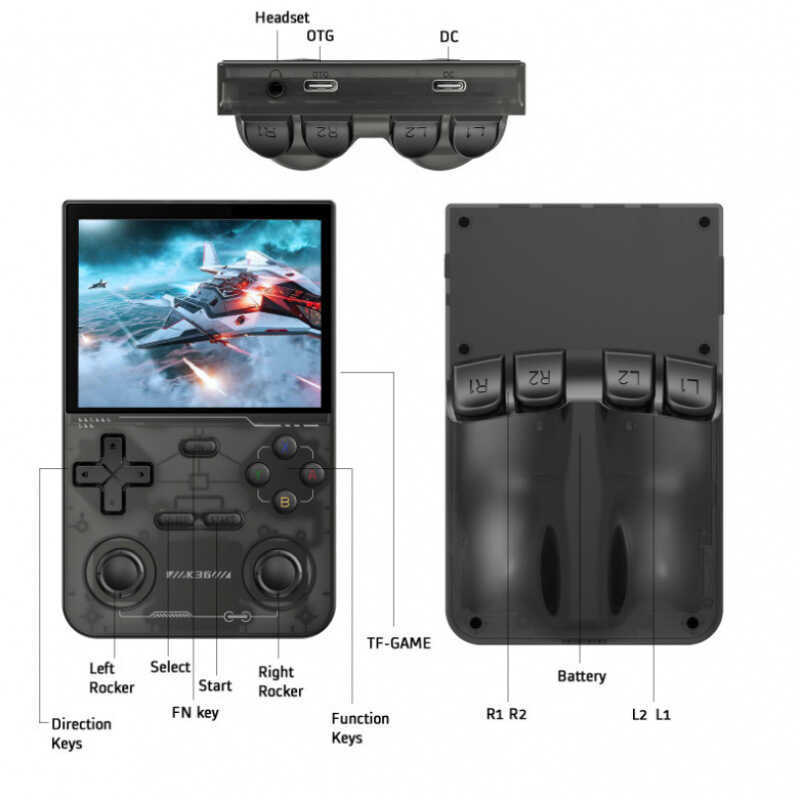 K36 Kaiyuan Handheld Linux System คอนโซลเกมย้อนยุคอาเขตจอยสติ๊กมือถือเกม