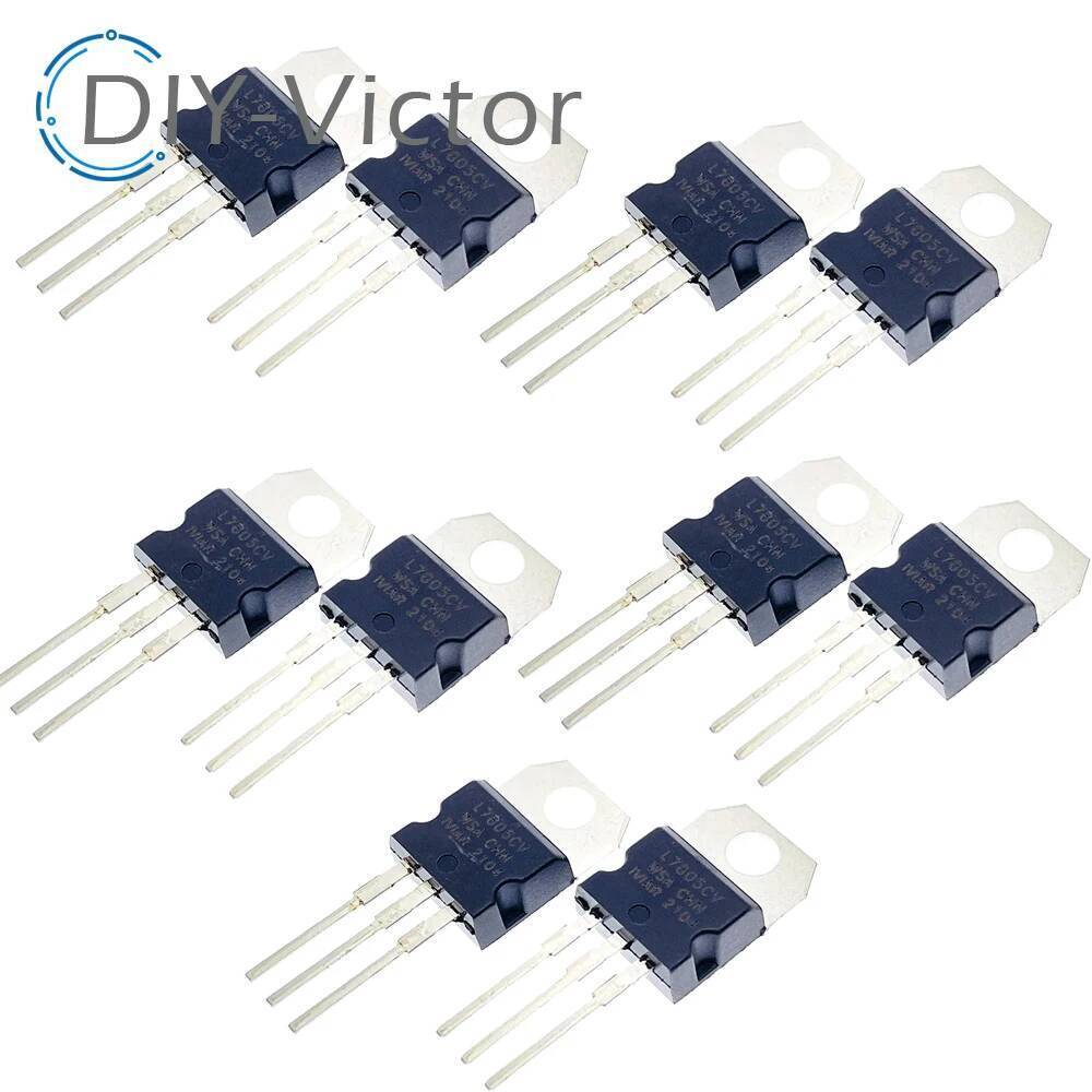 10 ชิ้น L7805CV LM7805 L7805 7805 ตัวควบคุมแรงดันไฟฟ้า IC 5V TO-220 ทําในประเทศจีน