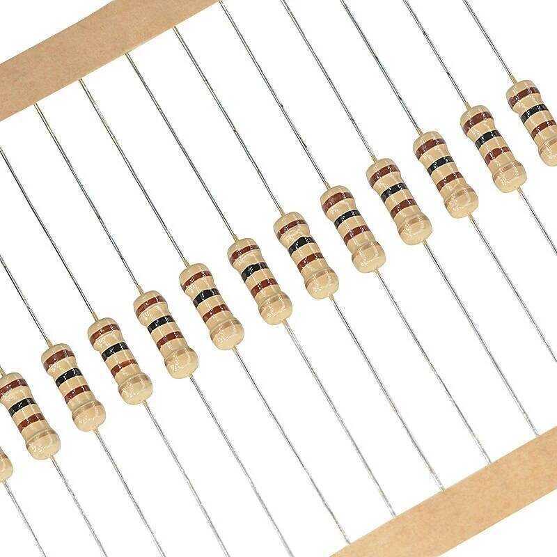 ตัวต้านทานฟิล์มคาร์บอน 100ชิ้น 1/2w 0.5W 5% 1R~1M 2.2R 10R 22R 47R 51R 100R 150R 470R 1K 4.7K 10K 47