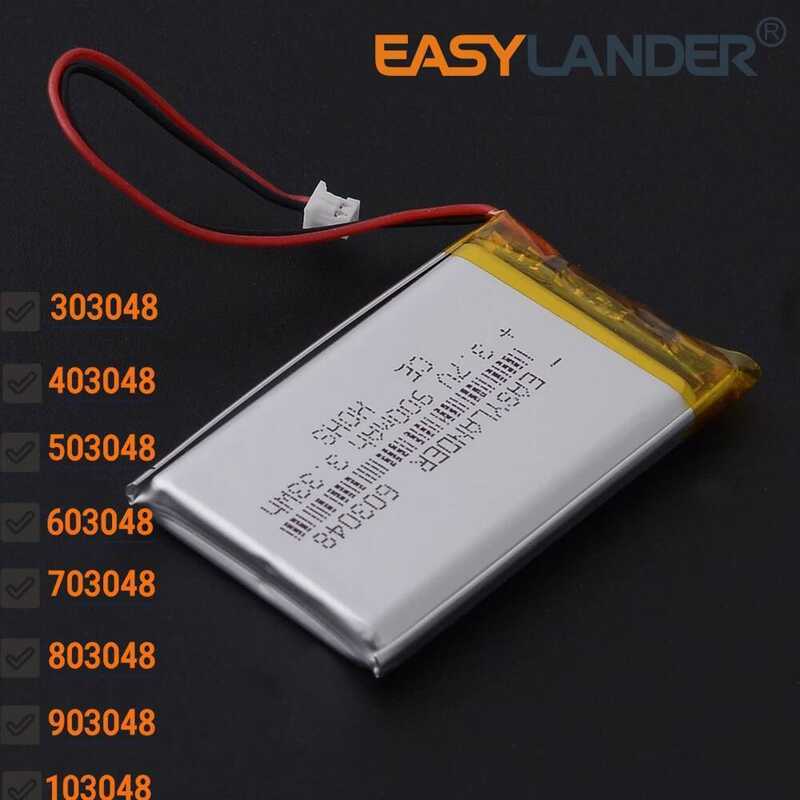 LiPo แบตเตอรี่ลิเธียมโพลิเมอร์ JST1.25 2P 3.7V 900mAh 603048 303048 403048 503048 703048 803048 9030