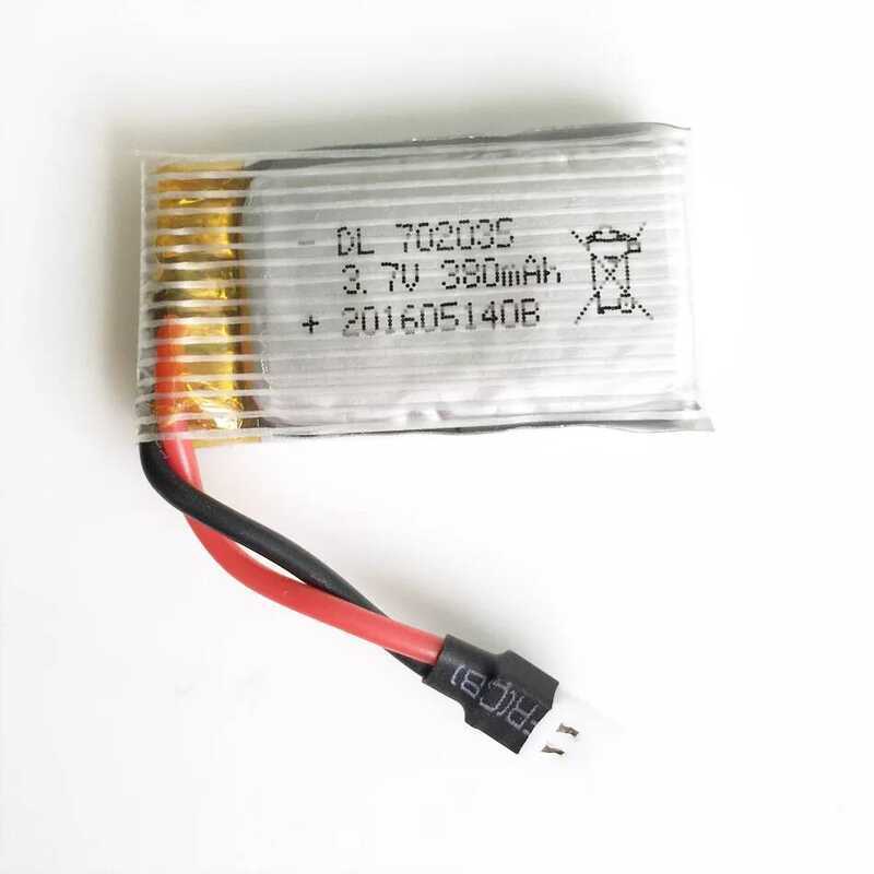 3.7V แบตเตอรี่ลิเธียมโพลิเมอร์แบบชาร์จได้ 25C 380mAh 702035 สำหรับเฮลิคอปเตอร์ควอดคอปเตอร์ Hubsan H1
