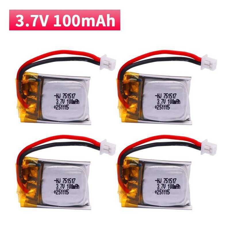100mah แบตเตอรี่ลิโพ 3.7V FQ777-124 Hubsan Q4 H111 สำหรับ Wltoys V272 V282 V292 Rc Quadcopter Drone