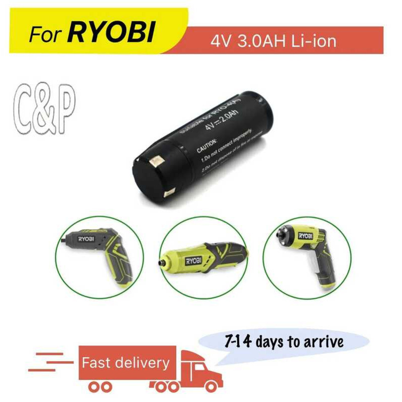 Li-ion แบตเตอรี่เครื่องมือไฟฟ้า C&P สำหรับ RYOBI 4V Pin 3.0AH 2PCS AP4001 CSD42l RGS410 RLP416 RP402