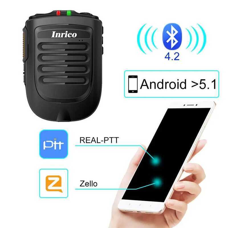 ۞ Inrico ไร้สาย PTT Microhpone B02 สําหรับ Ios Android T320 S200 S300 4G เครือข่ายวิทยุทํางานร่