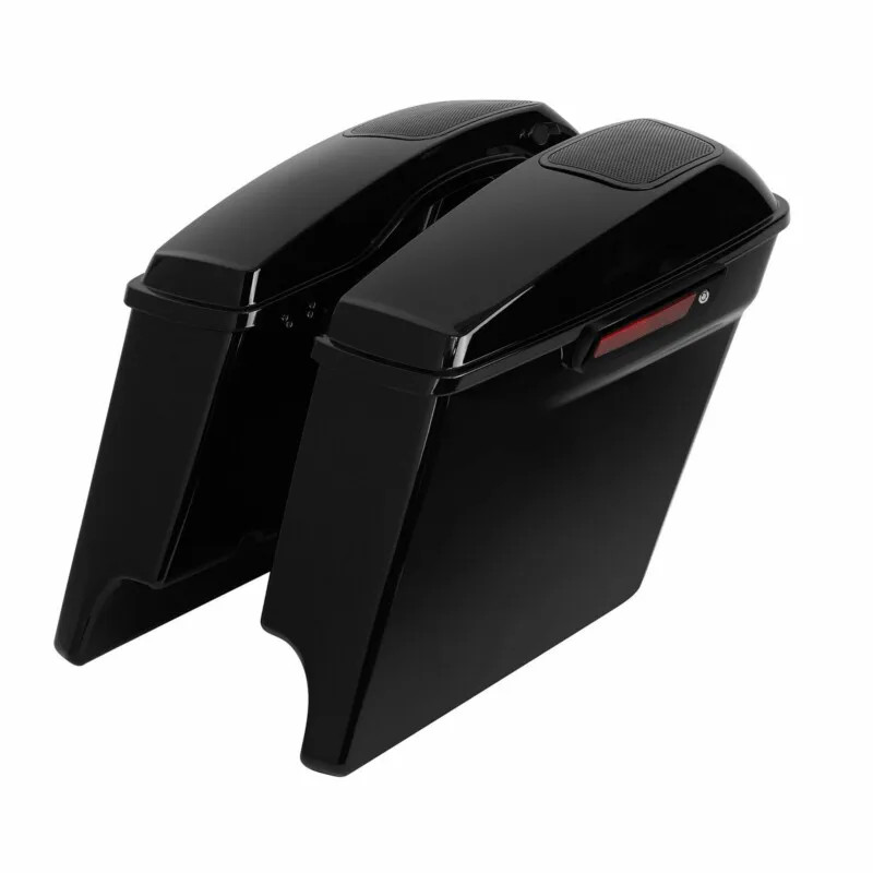 Motorcycle 5" Stretched Saddlebags 6" x 9"Speaker Cutout For Harley CVO Touring Glide 2014-2022