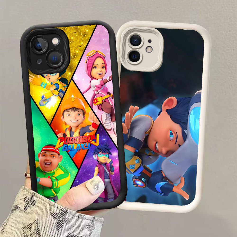 HK-10 Bobiboy ปลอกกันกระแทกสําหรับซิลิโคนสีดําและสีขาว iPhone 11 12 Mini 13 Pro Max