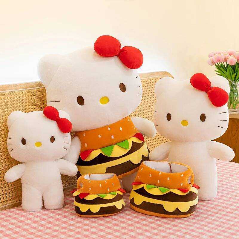 C New Burger Cat Doll 40Cm Cartoon Plush Toy Children's Christmas Doll Sleeping Pillow Birthday Gif