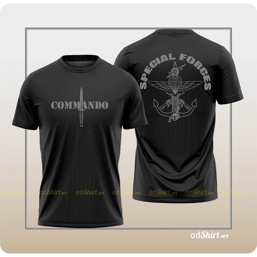 BAJU COMMANDO SPEACIAL FORCE JERSEY TSHIRT ARMY MICROFIBER KOMANDO เสื้อยืดรอบคอ-5XL