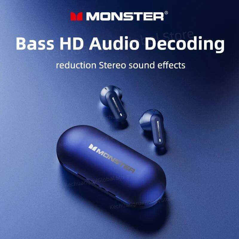 Monster XKT25 ไร้สายบลูทูธ 5.4 หูฟัง TWS หูฟังสเตอริโอไฮไฟชุดหูฟังสําหรับเล่นเกมไม่มีหูฟังกีฬาลดเสีย